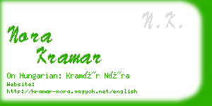 nora kramar business card